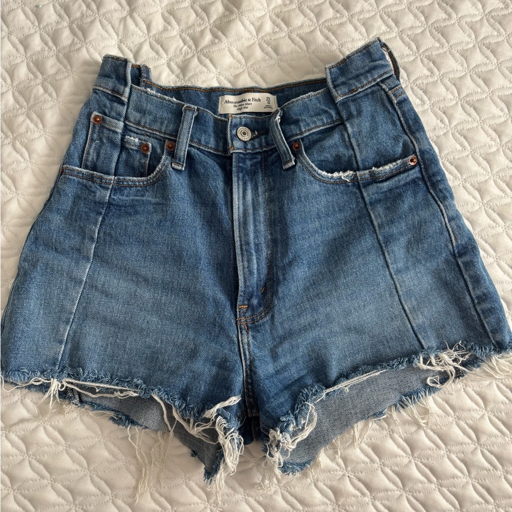 A&f Blue Denim Shorts